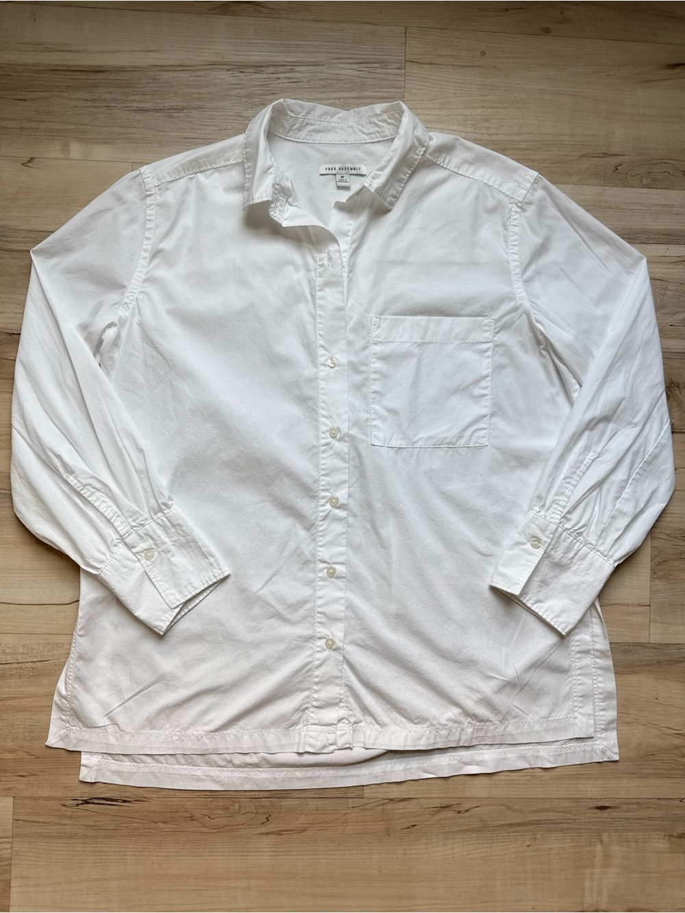 Classic White Button-Down Shirt with Chest Pocket